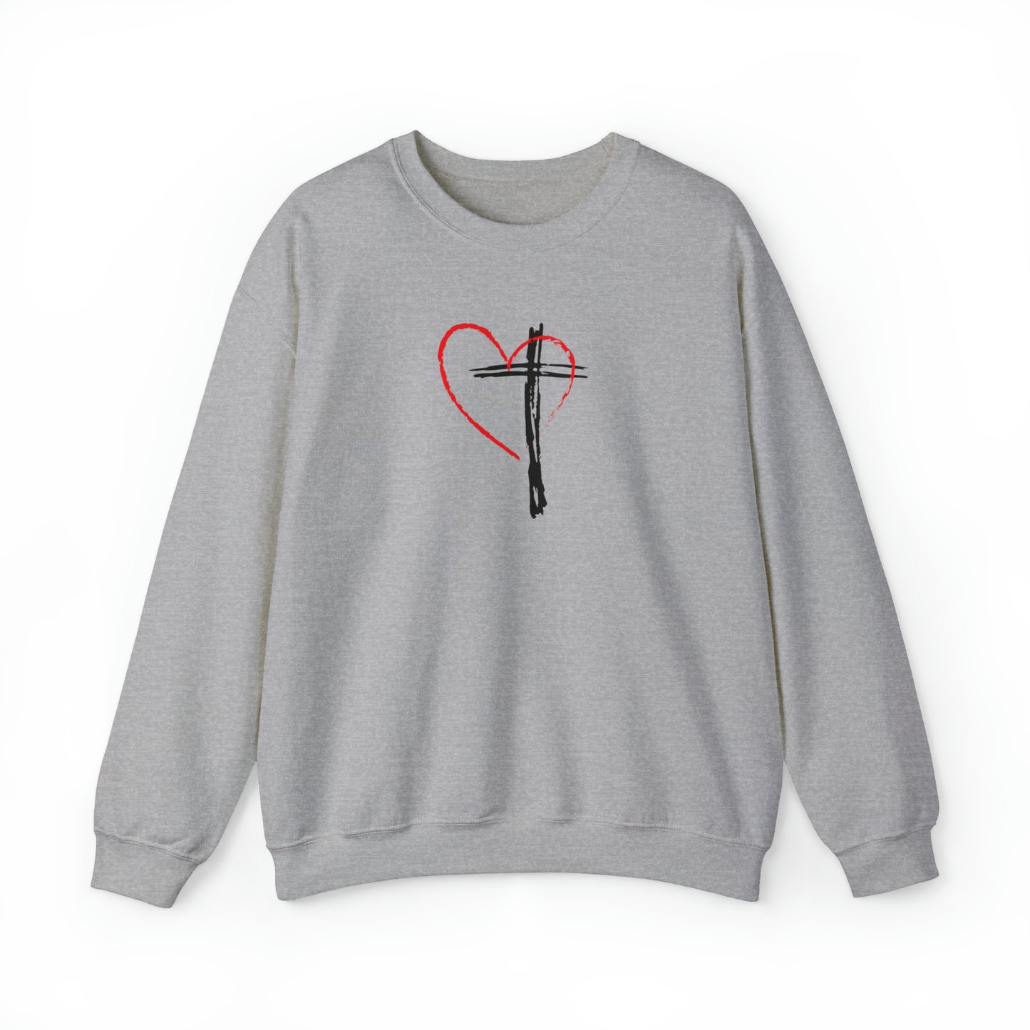 Heart & Cross Unisex Crewneck Sweatshirt