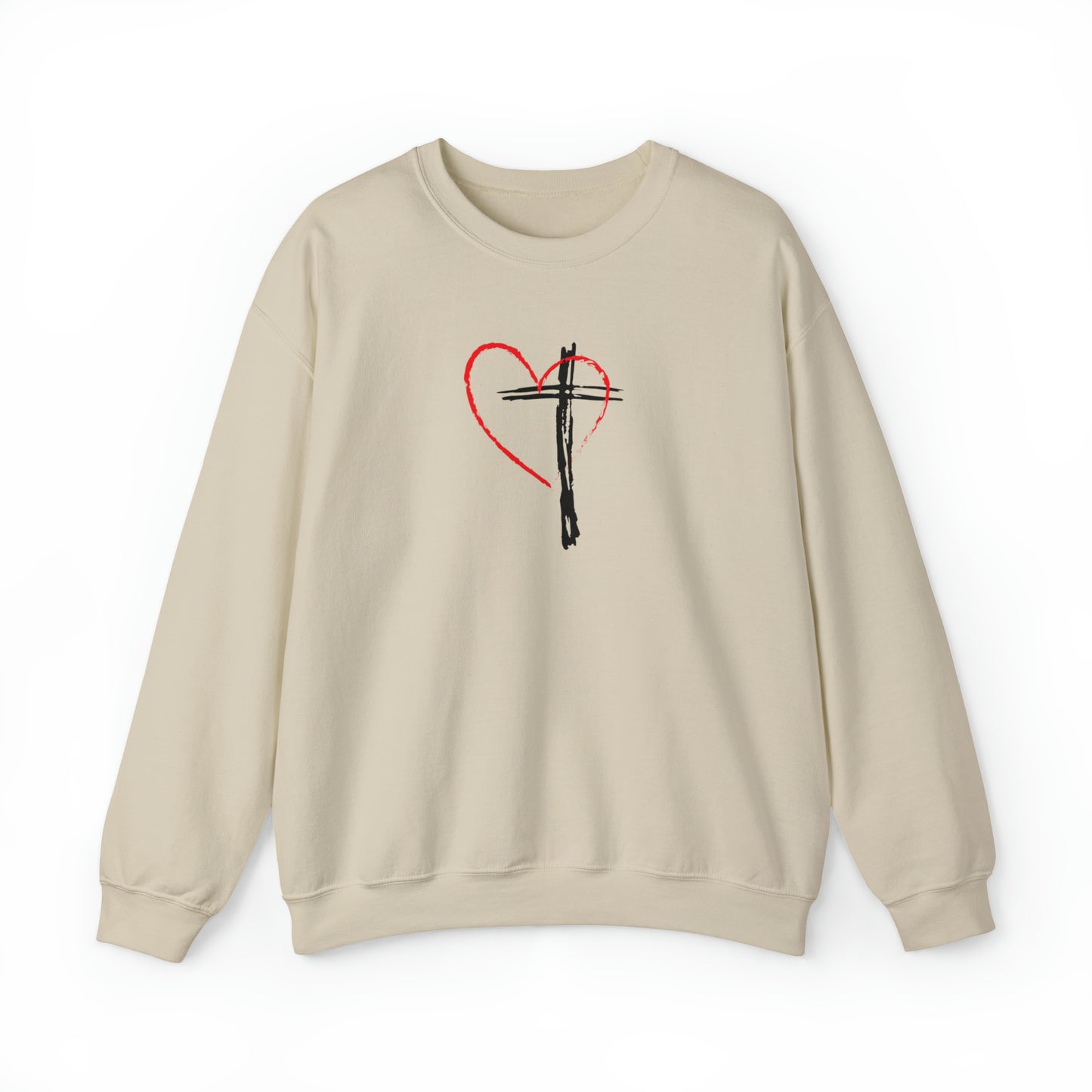 Heart & Cross Unisex Crewneck Sweatshirt