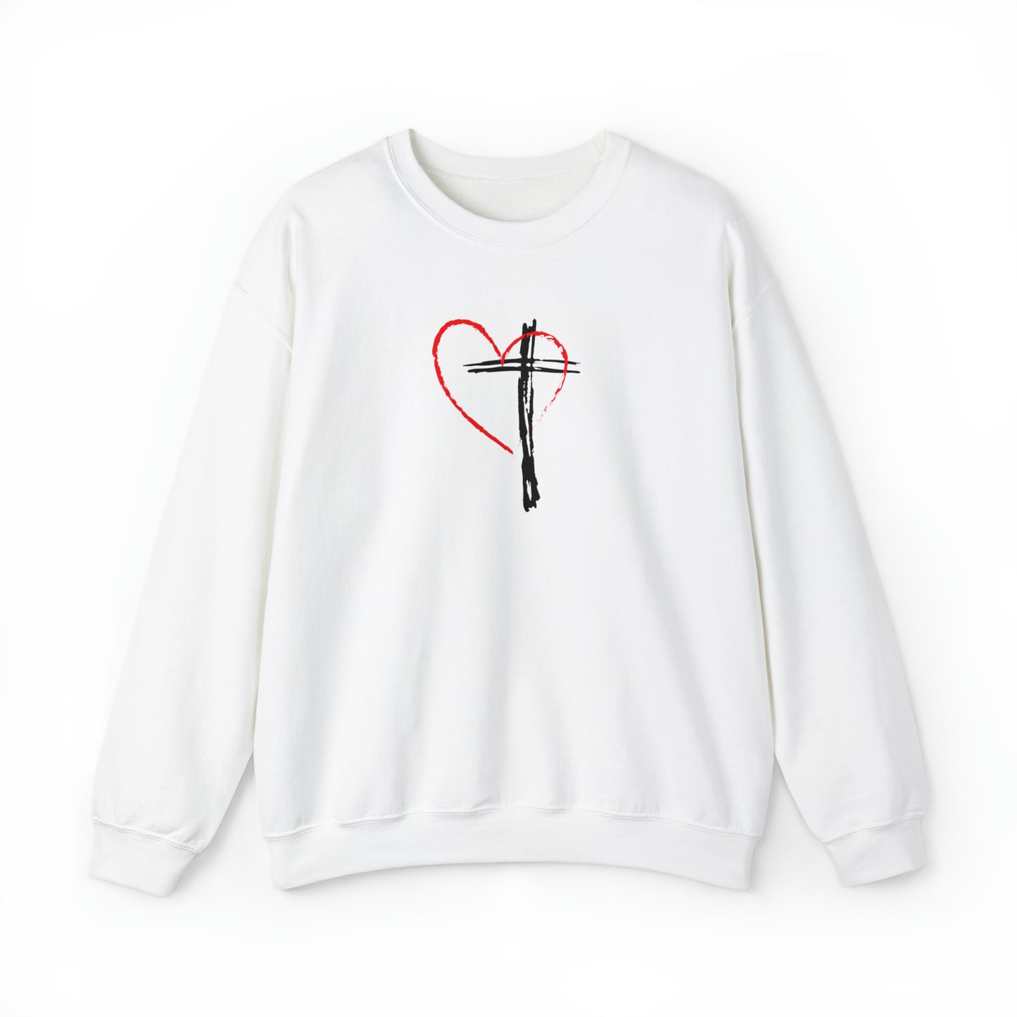 Heart & Cross Unisex Crewneck Sweatshirt